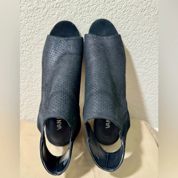 VANELi Womens Heeled Sandal, Black PERF Charm/Black Suede- Size 10 - Picture 5 of 14